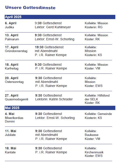 Gottesdienste